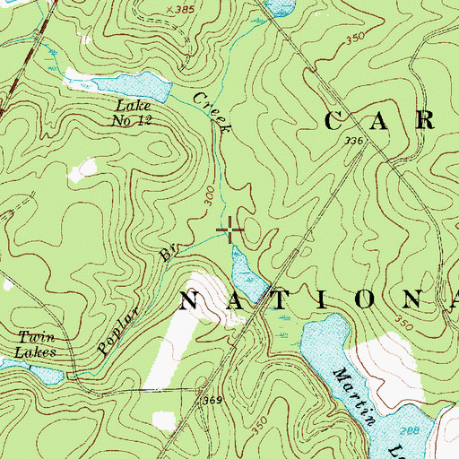 Topographic Map of Poplar Branch, SC