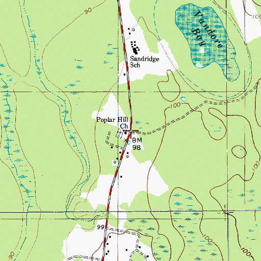 Topographic Map of Poplar Hill Church, SC