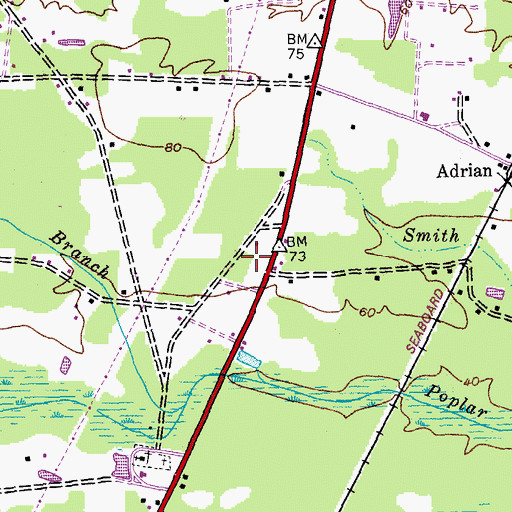 Topographic Map of Poplar School, SC
