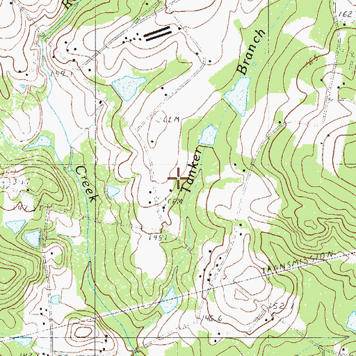 Topographic Map of Poplar Springs School, SC