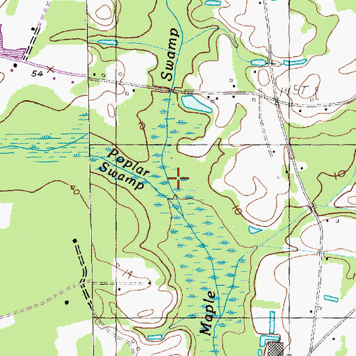 Topographic Map of Poplar Swamp, SC