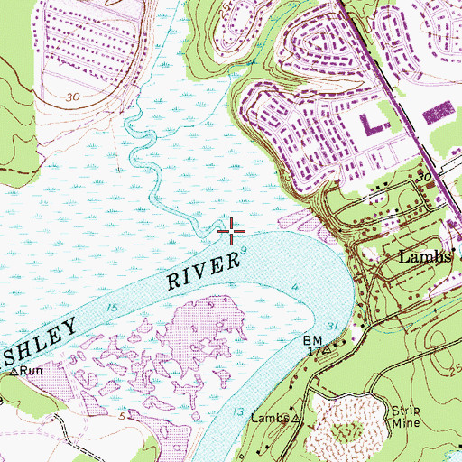 Topographic Map of Popperdam Creek, SC
