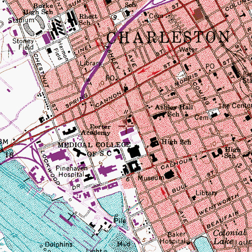 Topographic Map of Porter Academy (historical), SC