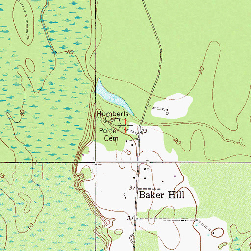 Topographic Map of Porter Cemetery, SC