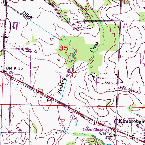 Topographic Map of McIntyre Ditch, AL