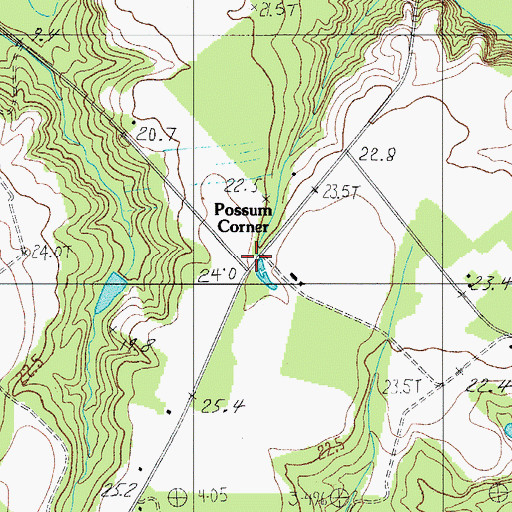 Topographic Map of Possum Corner, SC