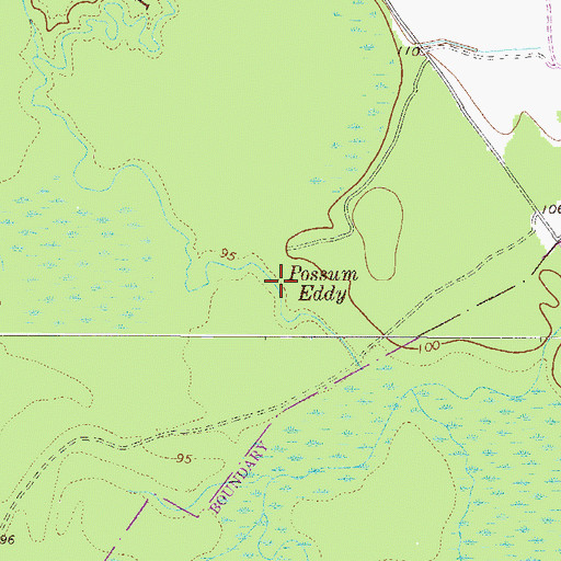 Topographic Map of Possum Eddy, SC