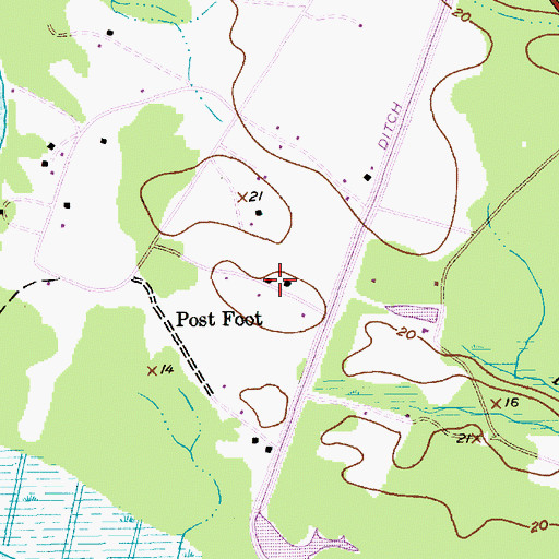 Topographic Map of Post Foot, SC