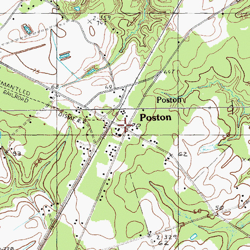 Topographic Map of Poston, SC