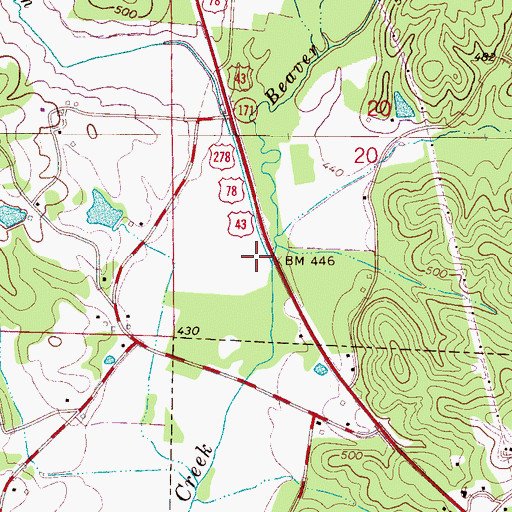 Topographic Map of McKay Branch, AL