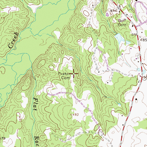 Topographic Map of Prater Cemetery, SC