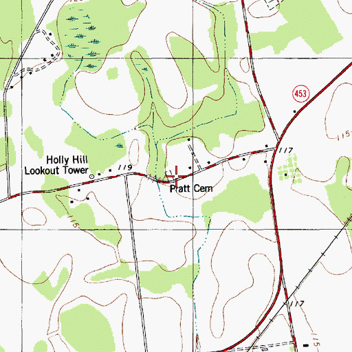 Topographic Map of Platt Family Cemetery, SC