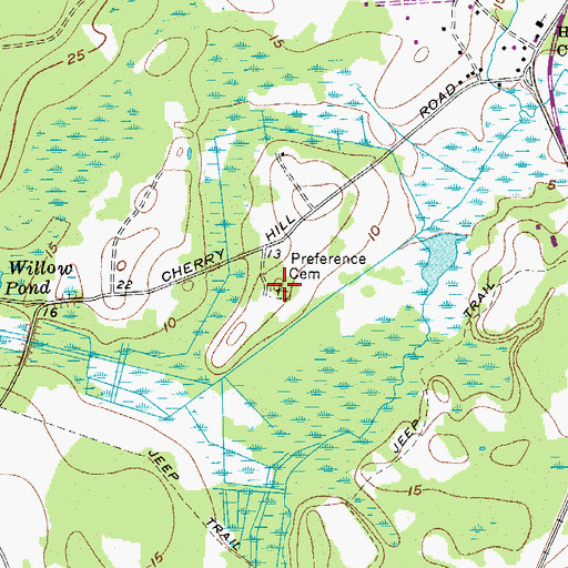 Topographic Map of Preference Cemetery, SC