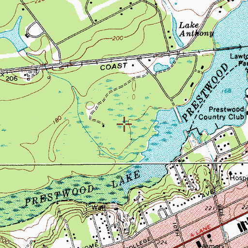 Topographic Map of Prestwood Lake, SC