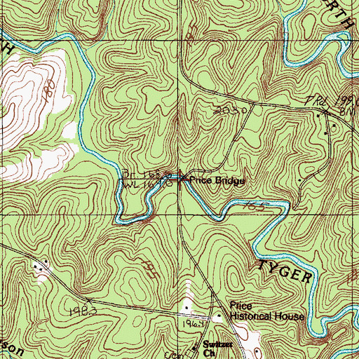 Topographic Map of Price Bridge, SC