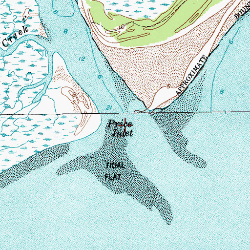Topographic Map of Price Inlet, SC
