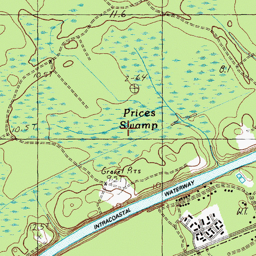 Topographic Map of Prices Swamp, SC