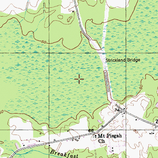 Topographic Map of Prince Mill Swamp, SC
