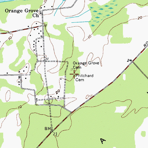 Topographic Map of Pritchard Cemetery, SC