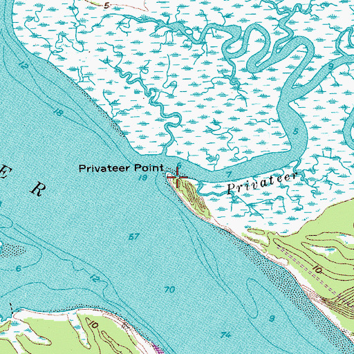 Topographic Map of Privateer Point, SC