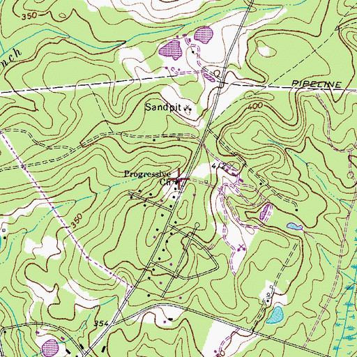 Topographic Map of Progressive Church, SC