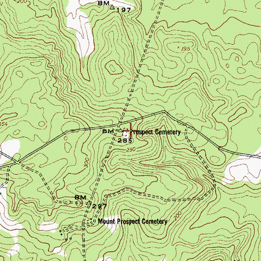 Topographic Map of Prospect Cemetery, SC