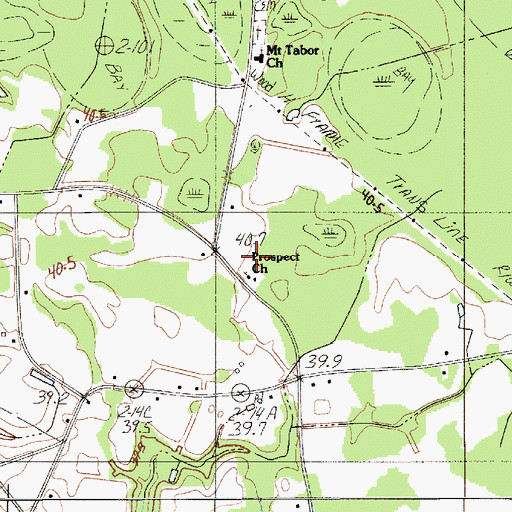 Topographic Map of Prospect Church, SC