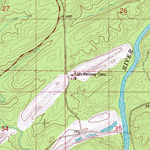 Topographic Map of McKensey Cemetery, AL