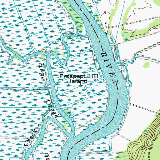 Topographic Map of Prospect Hill Island, SC