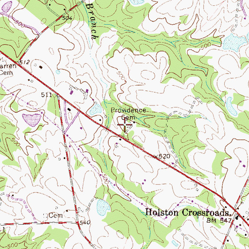 Topographic Map of Providence Cemetery, SC