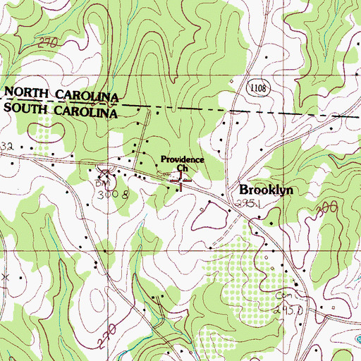 Topographic Map of Providence Church, SC