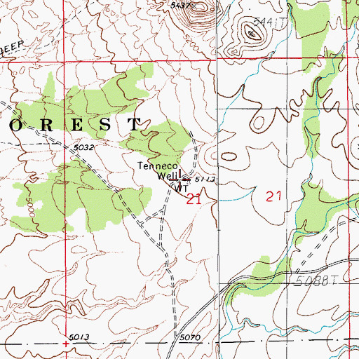 Topographic Map of Tenneco Well, AZ