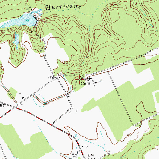 Topographic Map of Pugh Cemetery, SC