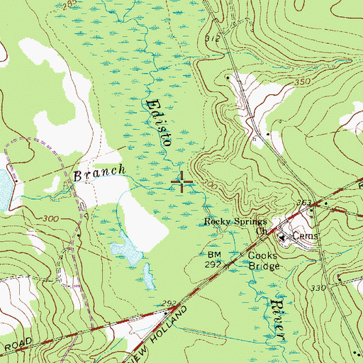 Topographic Map of Purvis Branch, SC