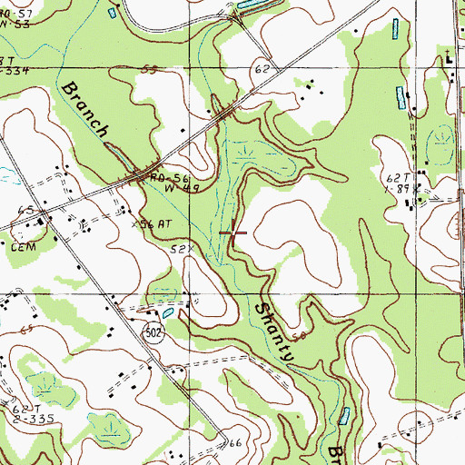 Topographic Map of Pushing Branch, SC