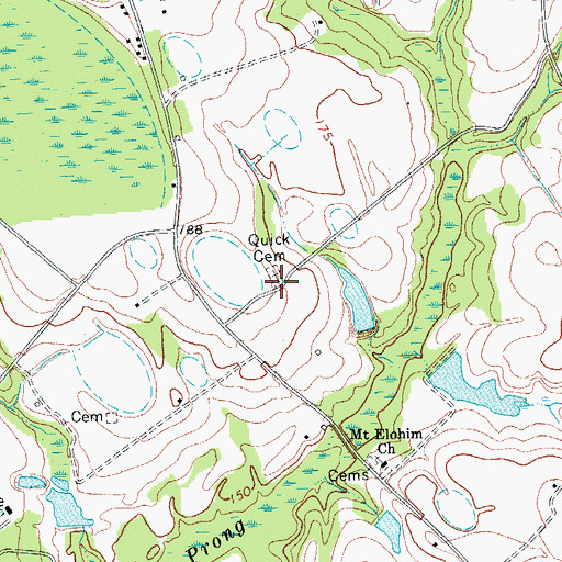Topographic Map of Quick Cemetery, SC