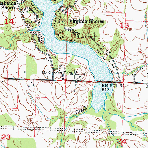 Topographic Map of McKiernan Cemetery, AL