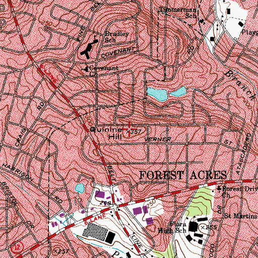 Topographic Map of Quinine Hill, SC