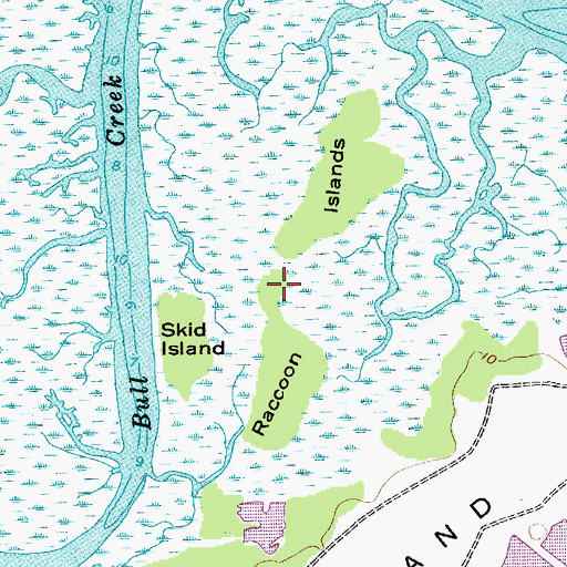 Topographic Map of Raccoon Islands, SC