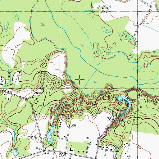 Topographic Map of Raccoon Lake, SC