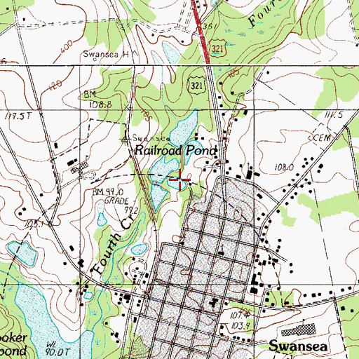 Topographic Map of Railroad Pond, SC