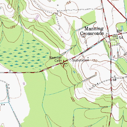 Topographic Map of Ramsey Cemetery, SC