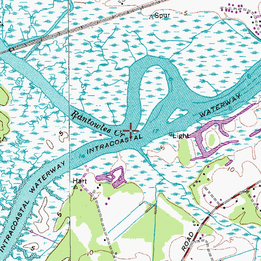 Topographic Map of Rantowles Creek, SC