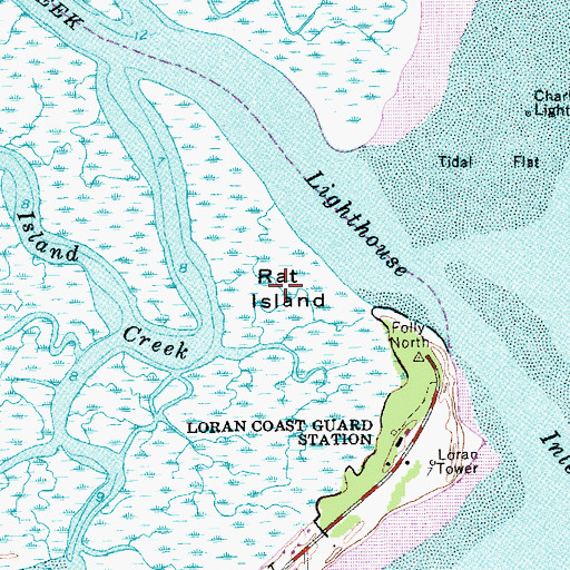 Topographic Map of Rat Island, SC