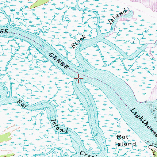Topographic Map of Rat Island Creek, SC