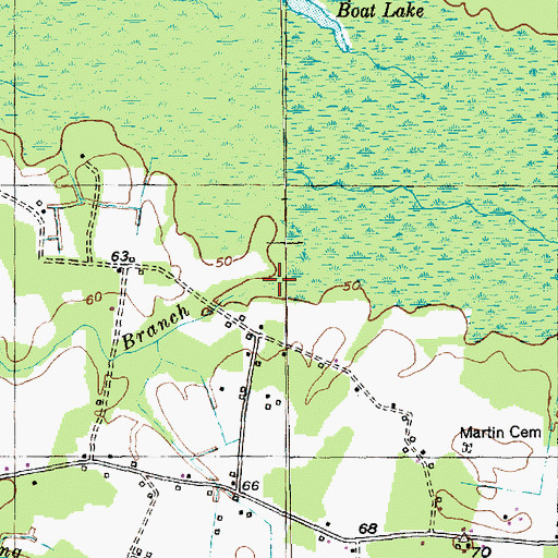 Topographic Map of Rattlesnake Branch, SC