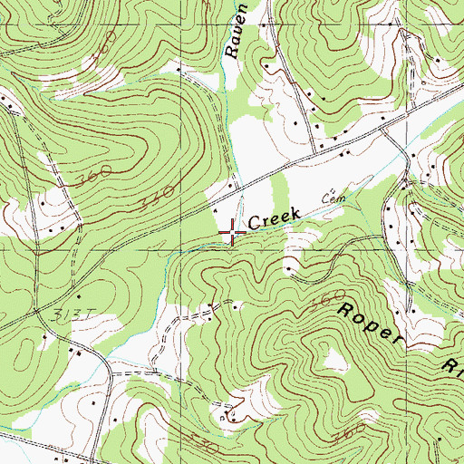 Topographic Map of Raven Branch, SC