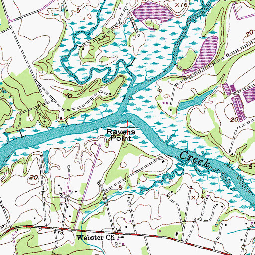 Topographic Map of Ravens Point, SC