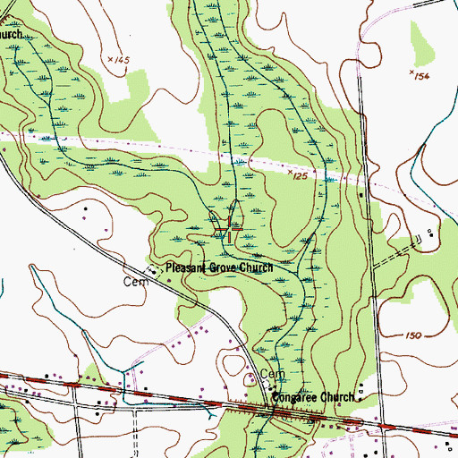 Topographic Map of Ray Branch, SC