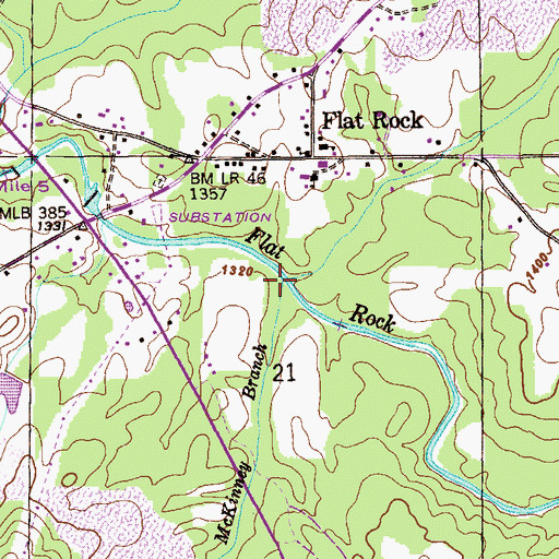 Topographic Map of McKinney Branch, AL